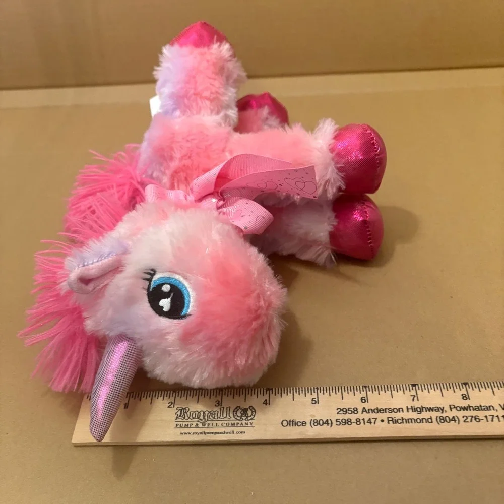 Pink Unicorn Plush Stuffed Animal Toms Toy‎ International Pink Mane and Tail